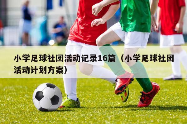 小学足球社团活动记录16篇（小学足球社团活动计划方案）